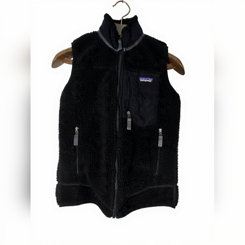 Patagonia Black Sherpa Vest  Warmth Boho